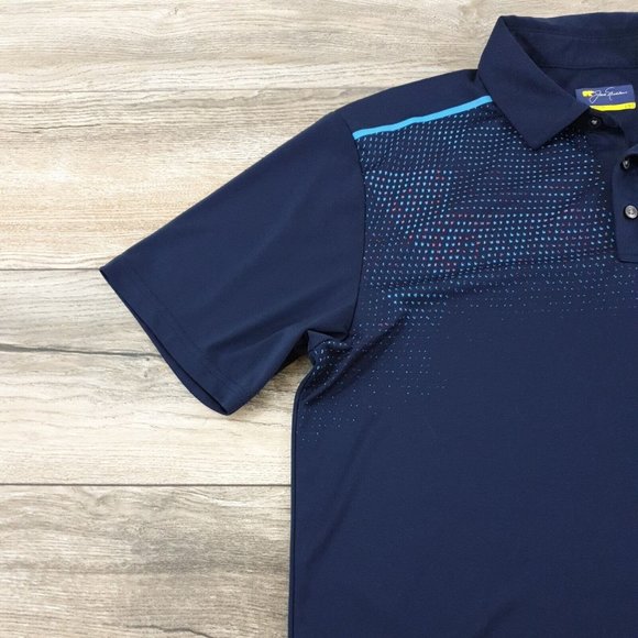 Jack Nicklaus Golf Large Short Sleeve Shirt Men Sport Casual Polyester Blue Soft - Picture 2 of 11